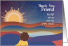 Sunset and Celestial Thank You Friend card