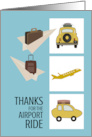 Luggage Cars Paper Airplanes Thanks card