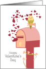 Parakeet and Mailbox Happy Valentine’s Day card