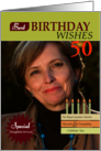 Custom Photo 50 Birthday Edition Top Three Wishes for Daughter-in-law card