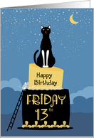 Friday 13th Blact Cat and Mouse Cake card
