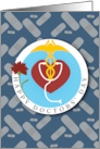 Carnation Stethoscope Caduceus for Doctors Day card