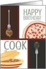 Pizza and Soup Birthday for Cook card