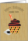 Cupcake and Peg for Birthday Cribbage Player card