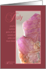 July Ruby Birthstone Birthday card