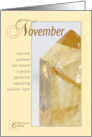November Citrine Birthstone Birthday card