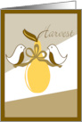 Harvest Pear and Birds Thanksgiving card