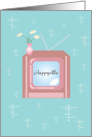 Retro TV Happyville Greetings card
