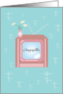 Retro TV Happyville Greetings card