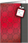 Black and Red Lace Especially For You Valentine card
