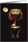 Lion Fountain and Torch Halloween card
