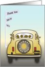 School Car Pool Yellow Car Thank You card
