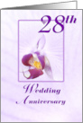 Orchid 28th Wedding Anniversary card