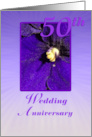 Violet Flower 50th Wedding Anniversary card