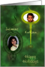 Dots Ornaments Two Photo Uploads Card