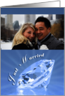 Custom Front Diamond Just Married Announcement card