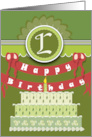 Leafy Canopy Cake for Monogram L Happy Birthday card