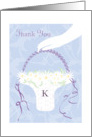Monogram Basket of Daisies Thank You Flower Girl card