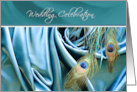 Double Peacock Feather Wedding Celebration Invitation card