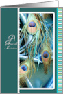Triple Peacock Feathers Bridal Party Special Invitation card