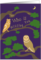 Night Owls and Tree Summer Camp Missing You card