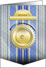 Mother with Blue Stripes Medallion Award Congratulations card