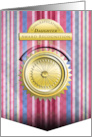 Daughter Pink and Blue Stripes Rendered Congratulations Award card