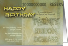 Twenty Billion Happy Birthday Wishes card