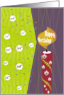 Lit Candle and Confetti 50th Happy Birthday card