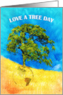 Oak Tree and Globe Love A Tree Day card