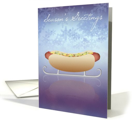 Hot Dog Sled Snowflake Season's Greetings card (1026451)