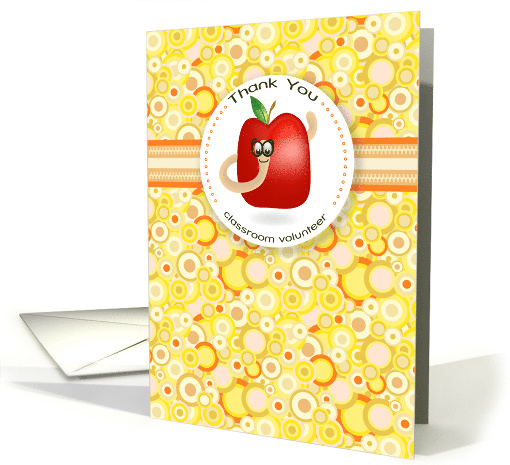 Apple Bookworm Classroom Volunteer Thanks card (1034741)