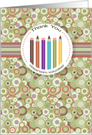 Colored Pencils Thank You Classroom Volunteer card