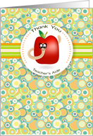 Apple and Bookworm Teacher’s Aide Thank You card