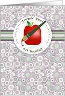 Apple and Paintbrush Art Teacher Thank You card