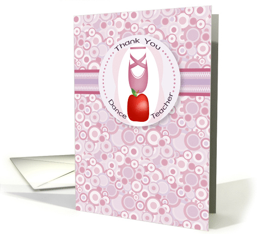 Apple and Ballet Slipper Dance Teacher Thank You card (1036965)