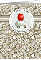 Apple and Car Driver’s Education Teacher Thank You card