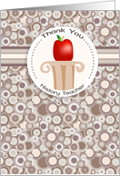 Apple and Pillar History Teacher Thank You card