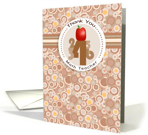 Apple and Numbers Math Teacher Thank You card (1036991)