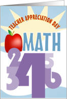 Math and Numbers Happy Teacher Appreciation Day card