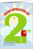 Second Grade and Apple Happy Teacher Appreciation Day card