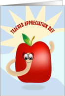 Apple and Bookworm Happy Teacher Appreciation Day card