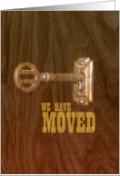 Rustic Lock and Key We Have Moved Announcement card
