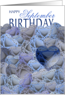 Sapphire Colored Hearts September Birthday card