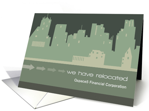 Cityscape Custom Business Relocated Announcement card (1103056)