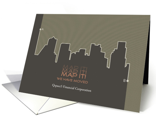 Custom Map It We Have Moved Business Announcement card (1103086)