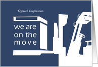 Forklift We are on the Move Custom Business Announcement card