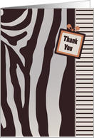 Zebra Stripes General Thank You card