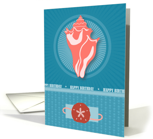 Seashell and Sand Dollar Happy Birthday card (1157960)
