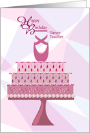 Dance Teacher Slipper Happy Birthday card